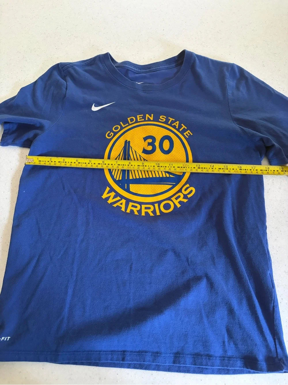 Nike Golden State Warriors Blue Kids' Sz. Large 14/16 T-Shirt. Curry. NBA #30